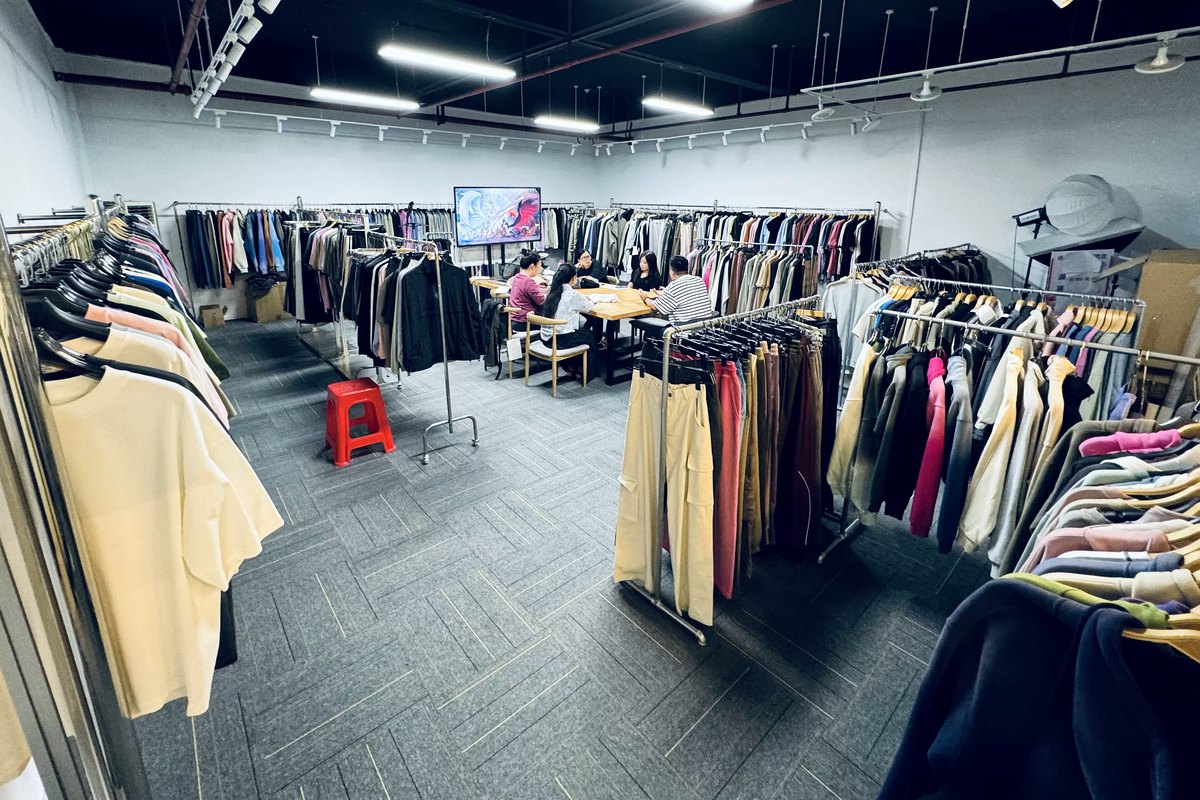 Sample room with apparel references