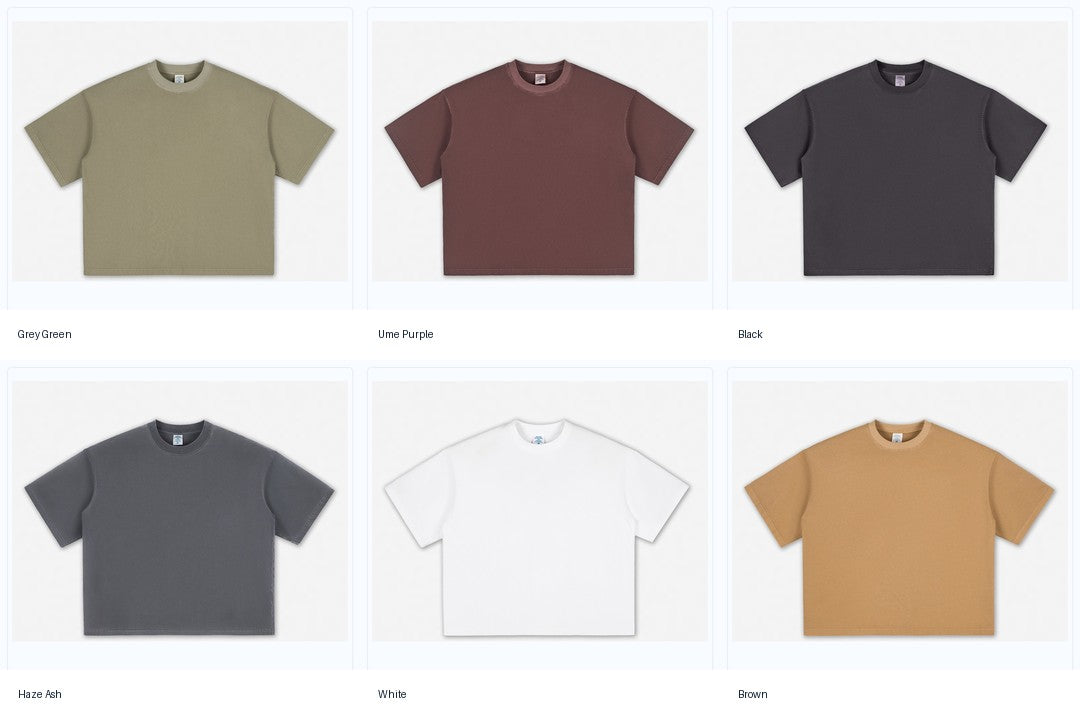 Heavyweight T-shirt color range for bulk buyers